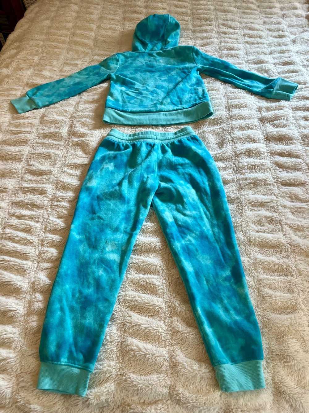 Xersion Electric Blue Tie-Dye Hoodie & Jogger Set Girls’ Size Small (7/8) - Picture 2 of 3